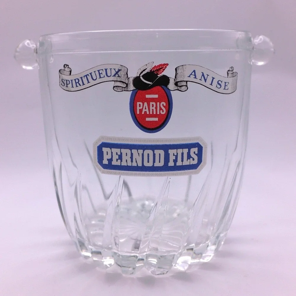 Pernod Fils Spiritueux Anise Paris Ice Bucket Clear Glass French